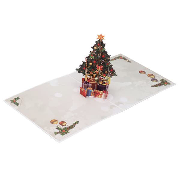 3D julkort utsökt julgransdesign 3D gratulationskort med kuvert gratulationskortspapper
