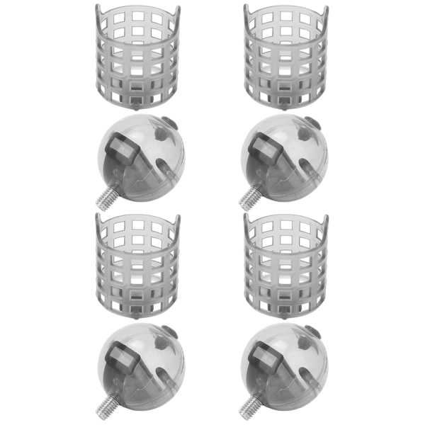 4st PE Plast Bärbar Fiskematare Lockbete Cage Tillbehör med WeightM