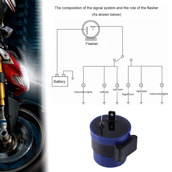 2-benet motorcykel Motorcykel Blinker Bipper Relæ Blinklys Indikator Blinker 12V