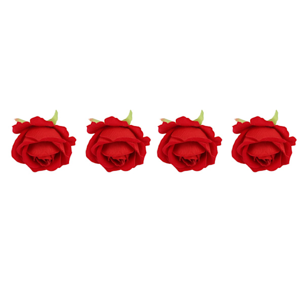 4 stk. Rosen Servietring Simuleret Plast Genanvendelig Vinstok Design Serviet Holder Ring til Restaurant Rød