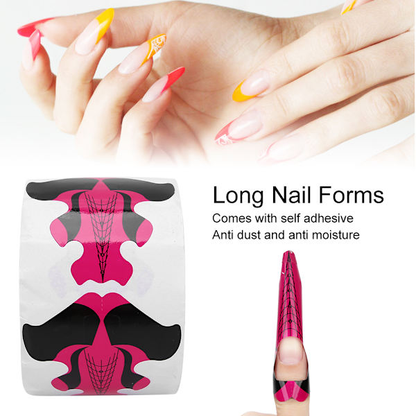 Nail Gel Forms Goldfish Shape Självhäftande Nail Art Extension Sticker för kvinnor