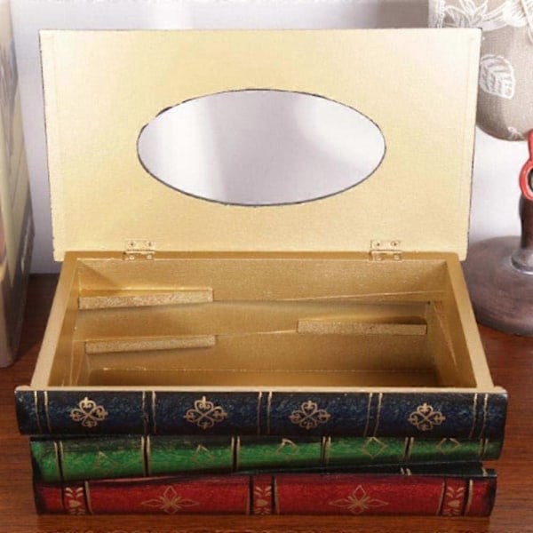 Servietæskeholdere, Servietæske Dæk Serviet Holder Træ Facial Tissue Box Tissue Dispenseryellow
