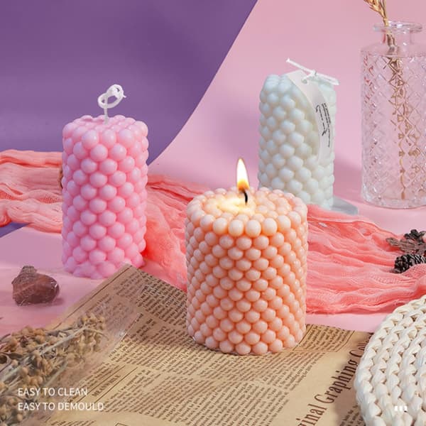 Bubbelljusform Silikonform Rund Form Ljusformar 3D Bubbla Silikon Ljusform Kolonn Gips Ljusform