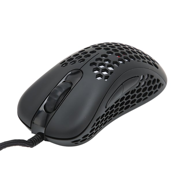 Gaming-mus med stabil transmission, komfortabelt greb, fleksibel betjening, ergonomisk design, let kablet RGB PC-spilmus, sort