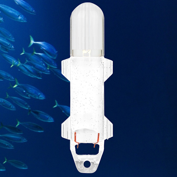 Mini vattentät LED Fish Lure Undervattensfiskelampa Attraktiv blinkande lampa (Vit)