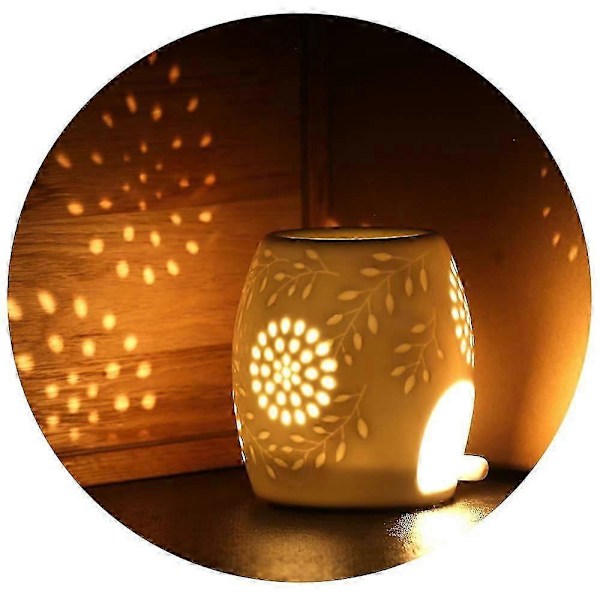 Aromalampe fyrfadsstage duftlampe lavet af keramik med lysskeen