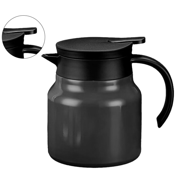 Isolert tekanne 1000ml tevannseparasjon avtakbar termisk kaffekanne for hjemmet svart