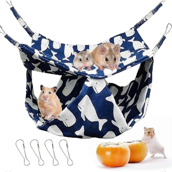 Dobbeltlags hengekøye for kjæledyrbur, hengende sengbur for små dyr, mykt kjæledyrtilbehør for marsvin, papegøye, ilder, ekorn, hamster, rotte