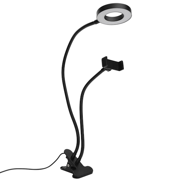 2in 1 LED-selfie-rengasvalo matkapuhelimen pidikkeellä säädettävä pöytälamppu suoratoistoa varten
