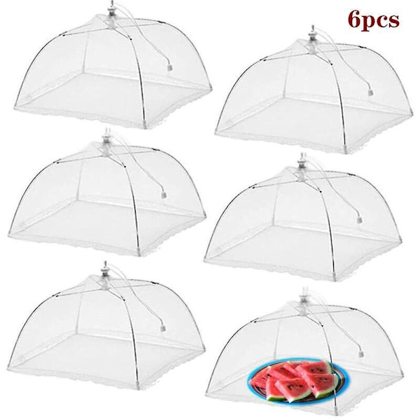6x myggnett, fruktnett, fluehette, myggnetting, matbeskyttelseshette, 43cm