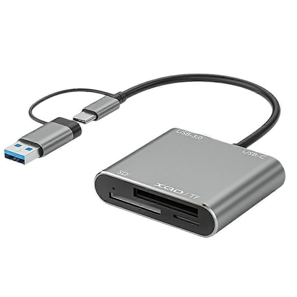 Ny USB 3.0 Minneskortläsare 5 i 1 USB-C till TF SD XQD-kort