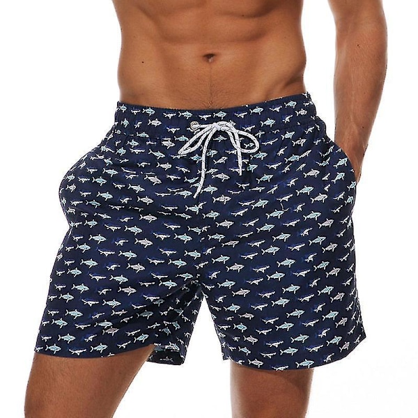 Escatch Herrarnas Snabbtorkande Baddräkter Strandshorts - Fiskmönster