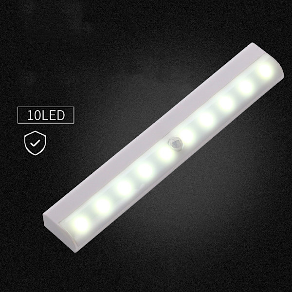 Bevegelsessensorlys med høy lysstyrke LED-lyskontrollsensor Skap Garderobe Lampe for soverom Hvit lys