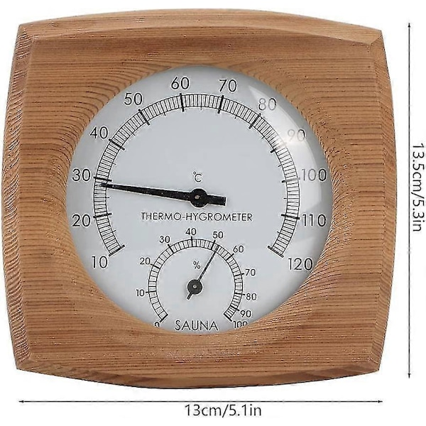2 I 1 Træ Termometer/hygrometer Til Dampbad