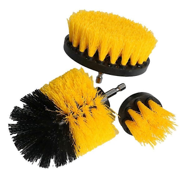 Borstborstar för borrmaskin, 3-pack förlängda långa fästen Power Scrubber-borstar för rengöring, perfekt för bilmattor golv badrum toalett kök