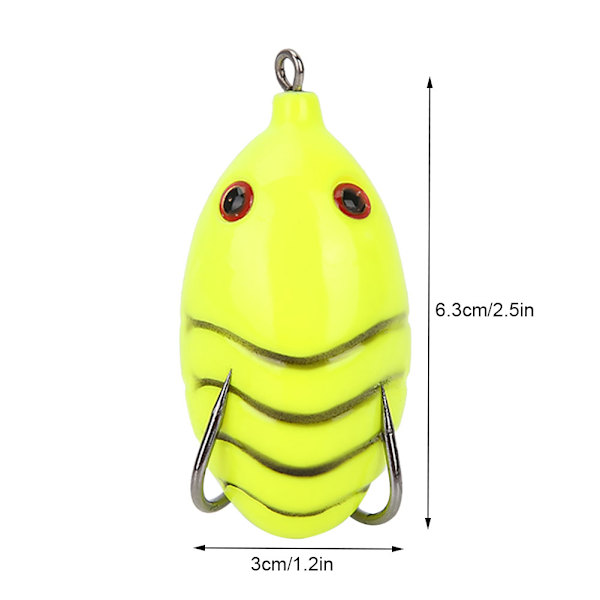 Kunstig livagtig fiskeagn silicone frø form bløde agn tackle tilbehør (gul)