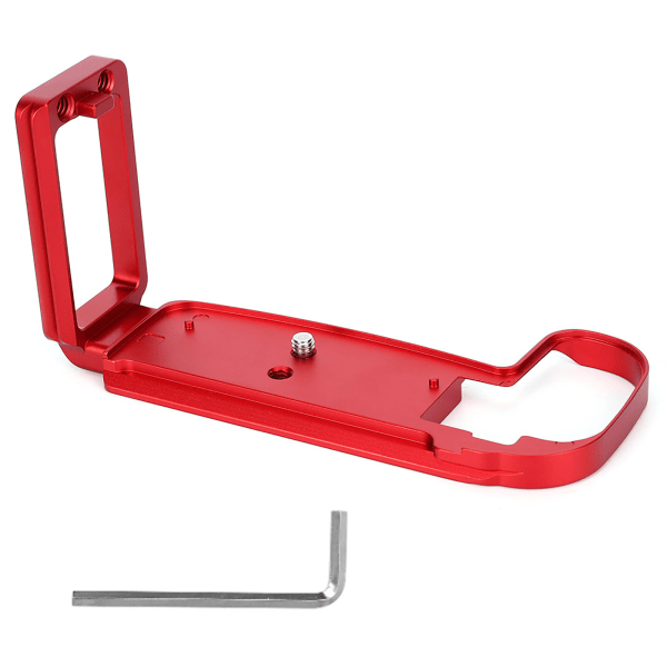 L-formad metall snabbkopplingsplatta Handgrepp för Canon EOS-R spegellös kamera (röd)