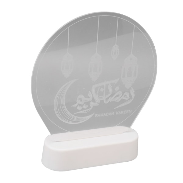 Eid Mubarak Natlampe Ramadan RGB LED 3D Base Muslimsk Islam Bordlampe Dekoration