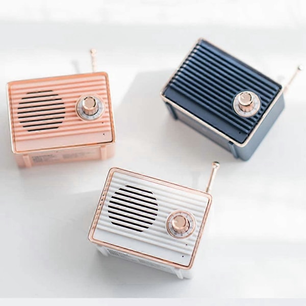 Langaton retrokaiutin, kannettava retro Bluetooth USB -kaiutin sisäänrakennetulla mikrofonilla, pöytäkoneen kirjahyllyn juhlakaiutin (musta)