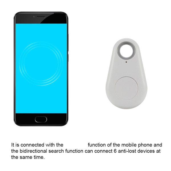 Mini Bluetooth Tracker Bag Lommeboknøkkel Pet Anti tapt Smart Finder Locator Alarm hvit white
