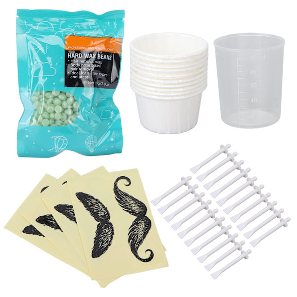 Näsvaxkit Professionell mustaschschabloner Vaxapplikator Mätkopp Set