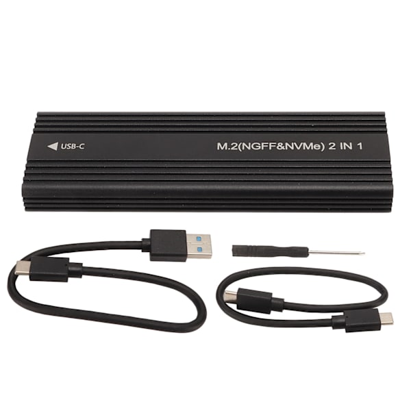 SSD-kabinet Dual Protocol M.2 NVMe SATA højhastigheds 10 Gbps eksternt SSD-kabinet til M.2-harddiske