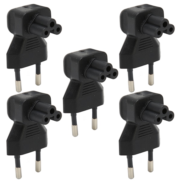 5 st EU-kontakt till IEC320 C5 strömadapter vinkel EU-kontakt till IEC320 C5 strömadapterkonverter för bärbar dator 100-250V