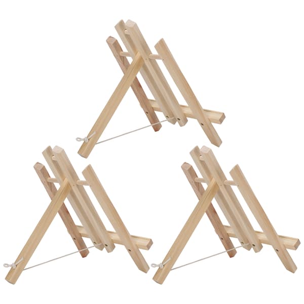 3 st Mini Staffli Furu Skruvtyp Skrivbords Trapetsformad Målningsställ 30 cm