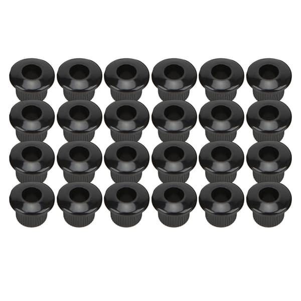 24 st Gitarrsträng Knapphylsor 10mm Högpresterande Plastmaterial Halvsluten Design Gitarrdelar Svart