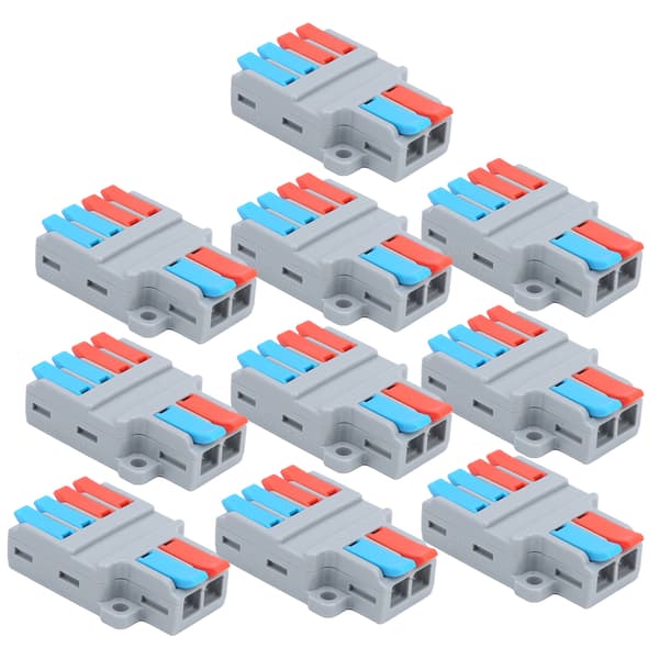 10 stk. kabelkonnektor terminal multifunktion 2 ind 4 ud hurtig ledningsforbindelse LT-624