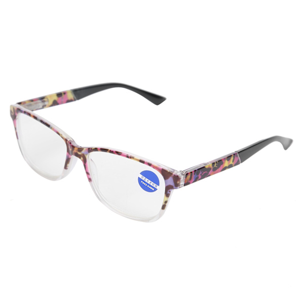 Purppurakuvioiset Muodikkaat lukulasit Unisex Vanhusten yksinkertaiset Presbyopic lasit (+150)