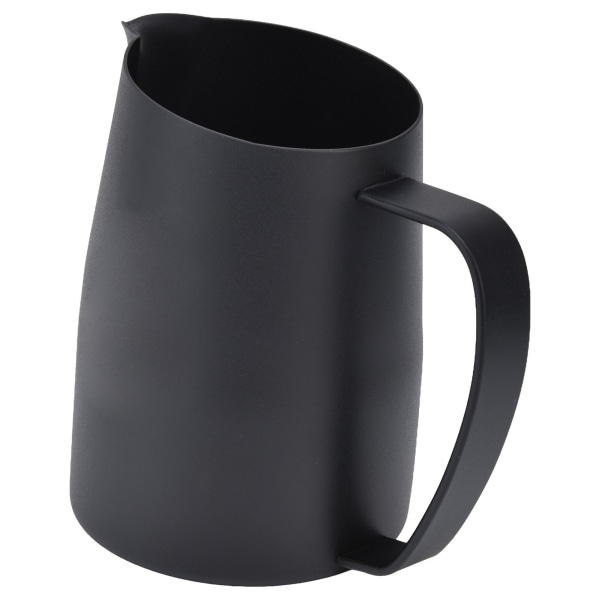 Förtjockad mjölkskummande kanna spetsig pip skummarkopp 450 ml med fasad topp PTFE-beläggning för kaffemaskin CafeBlack