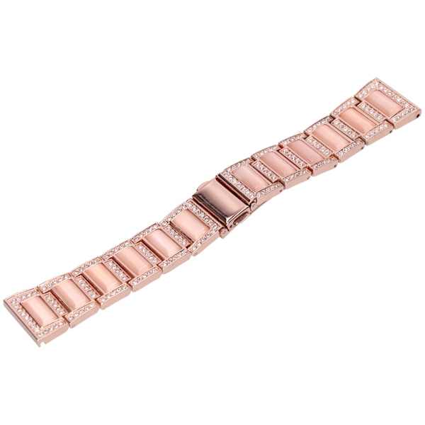 Rhinestone rustfrit stålrem hypoallergen 22mm lugs metalrem til Huawei WatchRose Gold