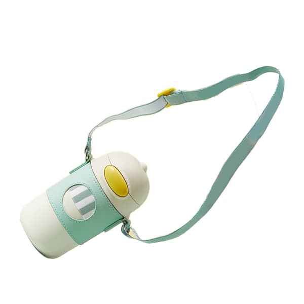 320ML Termokopp med silikonsugerør Barn Varmekonserveringskopp 316 Rustfritt Stål Inner Hvit 320ML