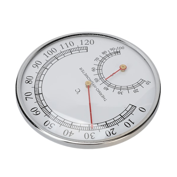Termohygrometer 2 i 1 0-120°C Bastu Rumstermometer Hög noggrannhet Klarskala mekanisk inomhushygrometermätare