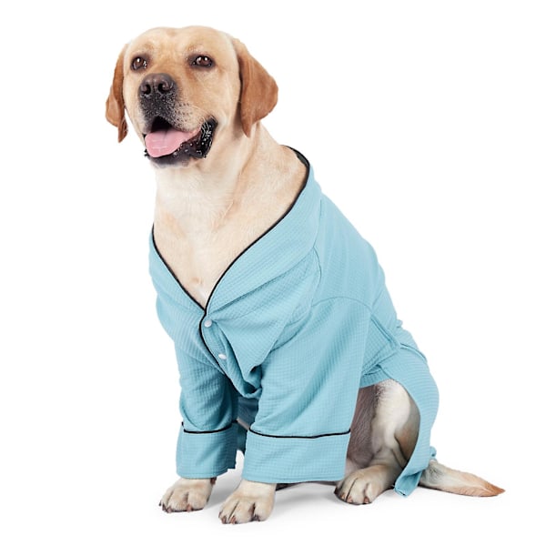 Hundbadrock Pyjamas Husdjur Spa Torkrock Sovkläder för Liten Mellanstor Hund L