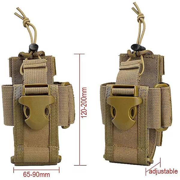 Khaki Tactical Intercom-väska för CS-utrustning, utomhusaktiviteter och fältträning, Walkie Talkie-hölster för vandring, klättring och cykling