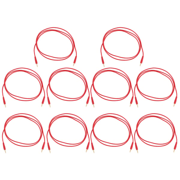 10 Sæt Bananstik Testledning Svejsede Han til Han Testkabel til Hjemmeindustri 0,44 mm² Rød