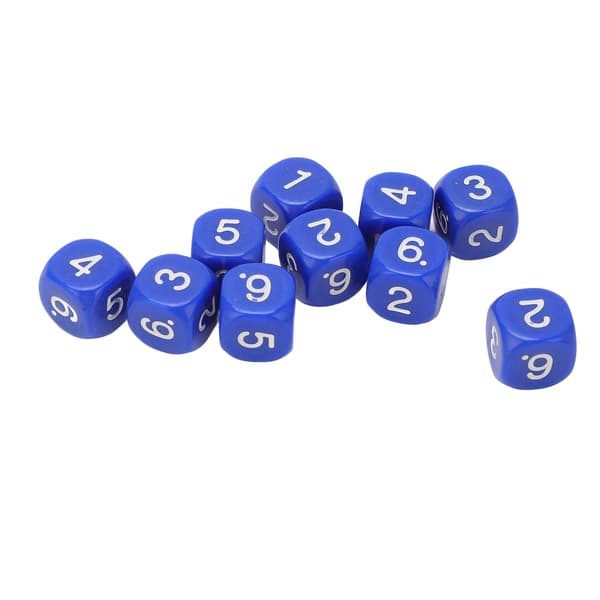 20 STK 6-sided terninger med afrundede hjørner, terningesæt i plast til brætspil og undervisningsværktøjer, blå