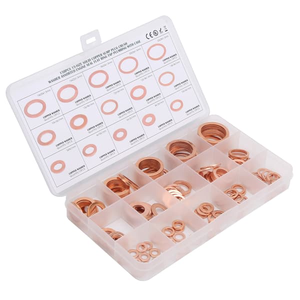 150 st platta tätningsringar röd koppar packning O-ring packning tätningsring bricka