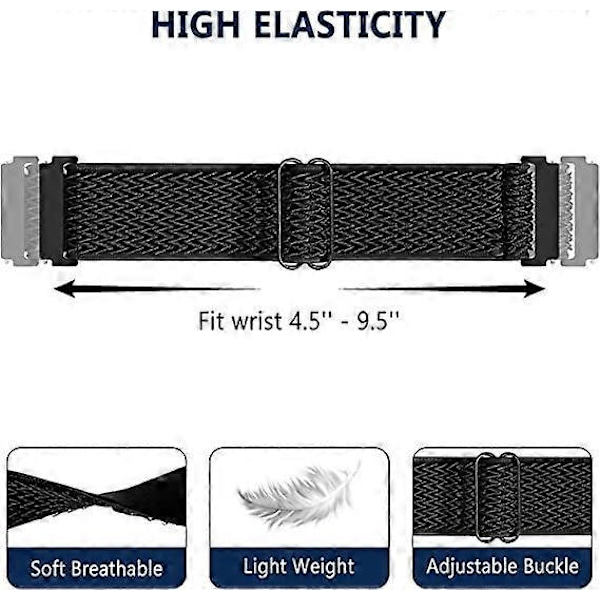 3-bølget nylon integrert rem (hvit, blå, kamel), egnet for Apple Watch 42/44/45/49mm rem, utskiftbar rem