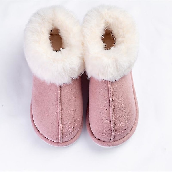 Cozy Memory Foam Men's Scuff Slippers - Warm Indoor House Shoes40 Pink