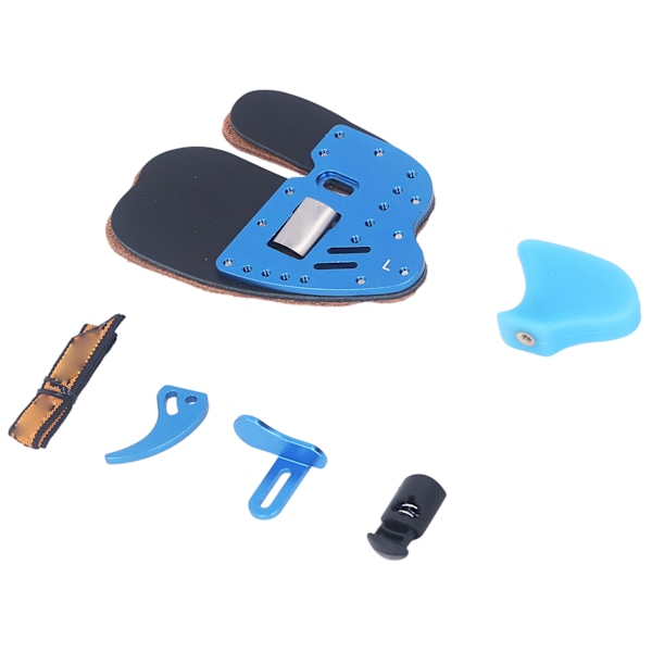 Bågskytte Finger Tab Bågskytte Finger Guard Fingers Protector för Utomhus Skytteträning Recurve Bow Blå Svart Läder S