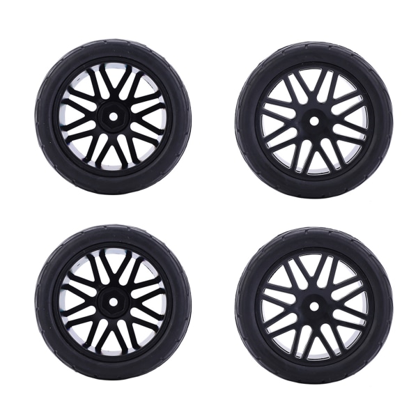 4st 1/10 Universal RC bilhjul Bandfordonsdäck Däck Fjärrkontroll Biltillbehör 85mm svart