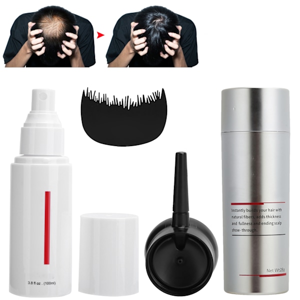 IMMETEE Hair Building Growth Fiber Kit Unisex hårfortykker tættere med kam til BaldingLysebrun