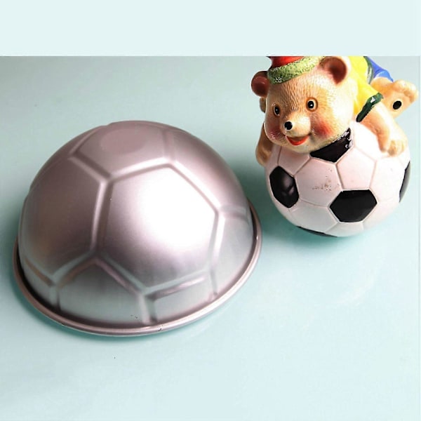 1 ST 3D Halv Rund Boll Fotboll Tårtform 8 tum Förtjockande Aluminiumlegering Form Födelsedagsbakning