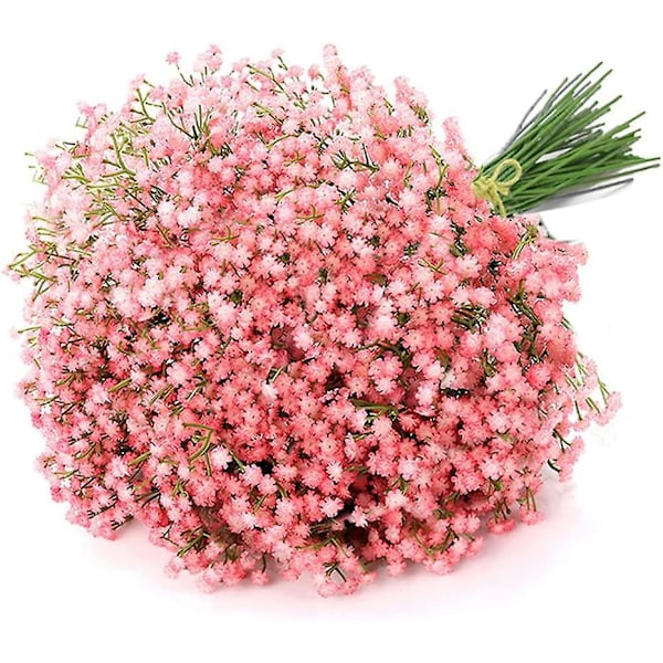 Realistisk kunstig baby's breath blomsterbukett - 6 stk. til bryllup, fest og hjemmedekorasjon