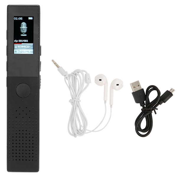 Digital stemmeopptaker Mini bærbar stemmeaktivert opptaker med avspilling USB MP3 for møteforelesningsintervju 8 GB
