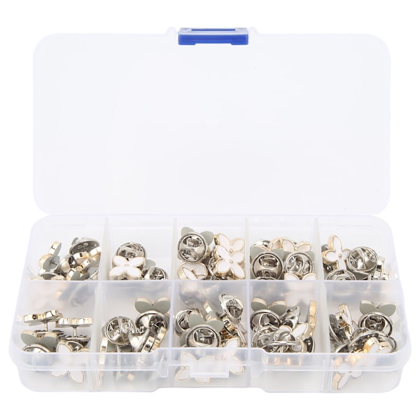 150 stk Kvinder skjorte Broche knapper Hvid Blomster Style Stærk Metal Plast Cover Up knapper til læder syning DIY