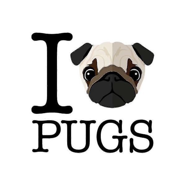 I Heart Pugs Tygväska Zekai